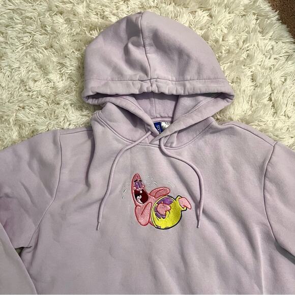 Divided H&M Light Purple Patrick Star Regular Fit Hoodie Sweatshirt Size M - Picture 4 of 11
